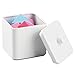 InterDesign Gia Bathroom Vanity Canister Jar for Cotton Balls, Swabs, Cosmetic Pads - White