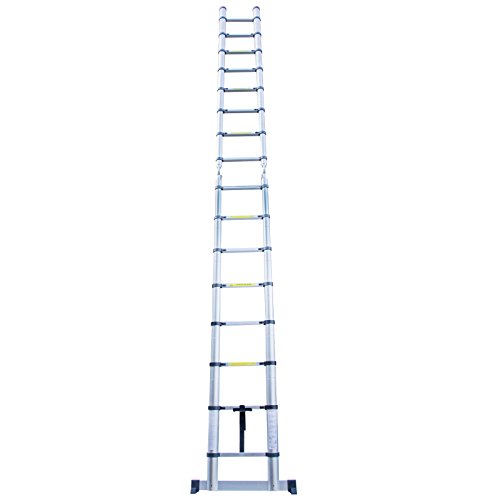 Idealchoiceproduct 16.5FT Extension Folding Telescopic Aluminium A Frame Shape Ladder Steps ...