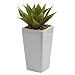 Nearly Natural 4972-S3 Agave with Planter, Mini, White and Green, Set of 3