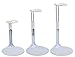 BANBERRY DESIGNS Doll Stands - Set of 4 - White Metal and Vinyl Adjustable Holders - Ideal for Dolls Measuring 3