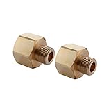 KES Lead-Free Faucet Supply Line Adapter 3/8-Inch Compression Male to 1/2-Inch NPT Female Converter 2 Pack, SOLID Brass, PJ18-P2