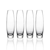 Whole Housewares Clear Glass Bud Vase Set of 4,Big Size Dia 2.5
