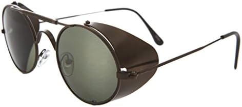 Bronze Steampunk Sunglass with Folding Side Shields - Bram