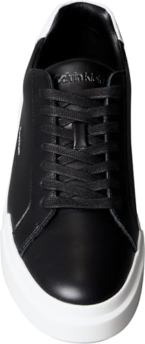 Uomo Sneakers con Suola Preformata Chunky Laceup in Pelle, Nero (Black/Bright White), 41