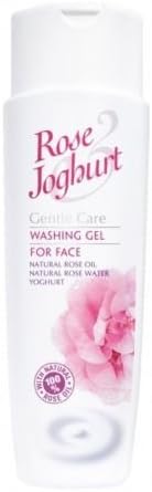 Rose Joghurt Centle Care Washing Gel for Face with Natural Rose oil, Natural Rose Water, Yoghurt, Olive Oil, Hydrant and Soy Protein 8.5 fl oz