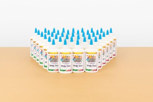 Color Splash White Glue 8oz Bottles (48-Pack) – Washable, Non-Toxic School & Cr…