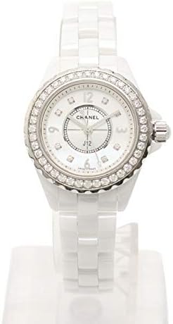Amazon シャネル Chanel J12 29mm 腕時計 レディース ホワイトセラミック クオーツ Ss 白 シルバー ベゼルダイヤ 8pダイヤ シェル文字盤 H2572 中古 レディース腕時計 腕時計 通販