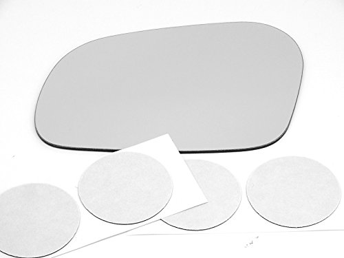 95-02 Linc Continental, Left Driver Side Mirror Glass Lens W/o Backing Plate (Direct Fit-Over for Auto-Dimming Mirror, Mirror Does not Auto-Dim) Comes with Adhesive, USA