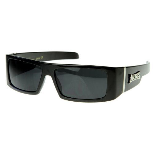 Locs - Official LOCS Hardcore Gangsta Shades Square Sports Frame Sunglasses LOKES (Black)