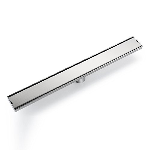 DESFAU Rectangular Linear Shower Drain With Tile Insert Grate,32Inch