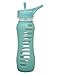 EcoVessel Surf Glass Water Bottle with Protective Silicone Sleeve and Flip Straw Top, 22 Ounces