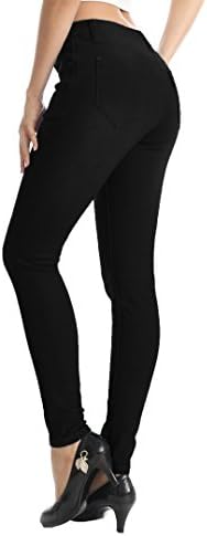 ZADDIC Skinny Jeans Women's Casual Butt Lift Stretch Jeans Leggings (12, Black)