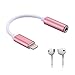 iPhone 7/7 Plus Earphone Adapter, Lightning to 3.5mm Audio Jack Adapter Converter with Complimentary Headphones (Rose Gold)