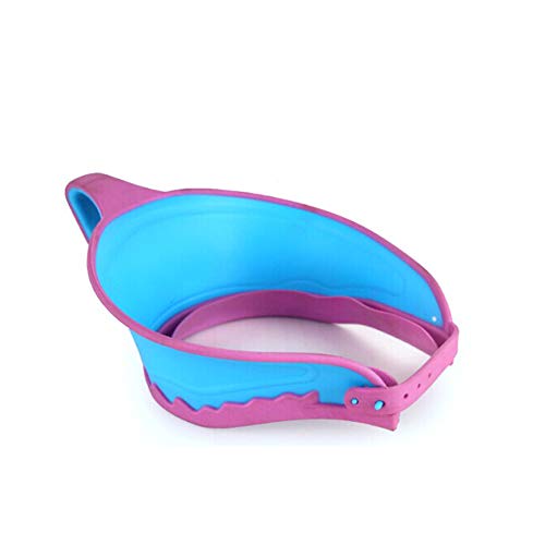 Potelin Adjustable Shower Cap Waterproof Shampoo Hat Water Shield Hat Bath Supplies for Kid Child Blue and Purple Edge - Thumbnail 2