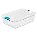 Sterilite 12-Pack Latching Box, Under Bed Storage Bins with Lids, Clear Plastic, 32 Quart - Heavy-Duty Organizing Containers for Closet, Bathroom, and Office