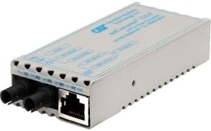 miConverter 10/100/1000 Gigabit Ethernet Fiber Media Converter RJ45 ST Single-Mode 12km - 1 x 10/100/1000BASE-T; 1 x 1000BASE-LX; US AC Powered; Lifetime Warranty