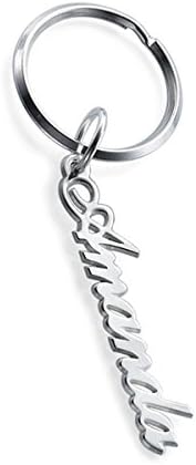 LAOFU Personalized 925 Sterling Silver Name Keychain Custom Made with Any Names