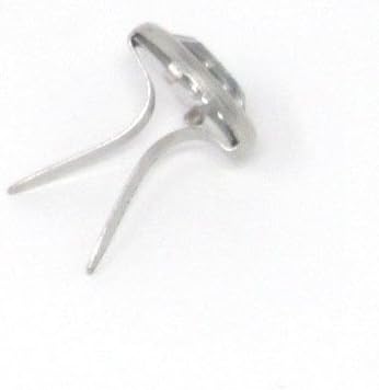 Syntego Brads for Crafts & Scrapbooking Clear Round Crystal Brads 8mm Silver Pack of Approx 100 - Image 4