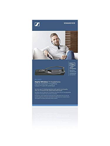 Sennheiser RS 5000 - Auriculares inalámbricos de TV Digital, Alcance de 70 Metros, Color Negro