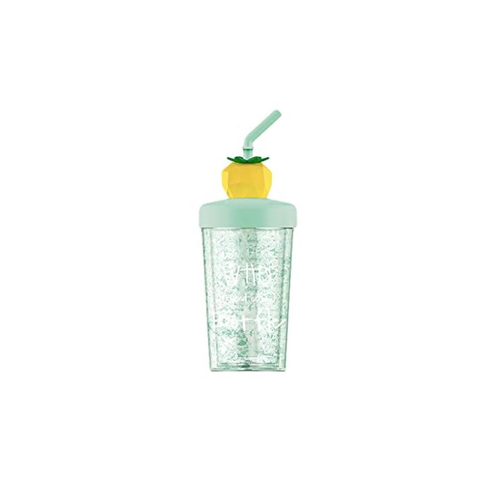 Meet&sunshine Summer Fruit Printed Portable Straw Cup, Cold Water Bottle Drinkware