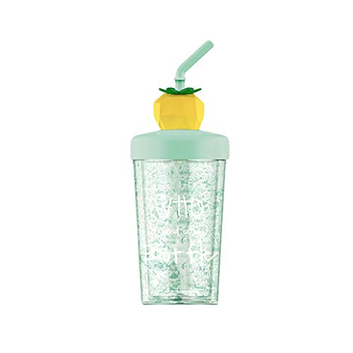  Orcbee  _Summer Fruit Printed Portable Straw Cup Cold Water Bottle Drinkware (A)