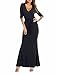 SUNNOW Womens Sexy Ladies Deep V Neck Party Dress Maxi Long Evening Dress (L, Black1)