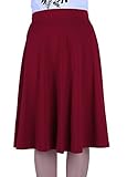Favelem Women's Spring High Waist A Line Flare Pleated Knee Length Skater Skirts