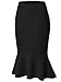 Zero City Women's Mermaid Pencil Elegant High Waist Party Work Bodycon Midi Skirt BLACK L
