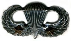 Army Basic Combat Parachutist Badge 2nd Award Oxidized Finish - Regulation