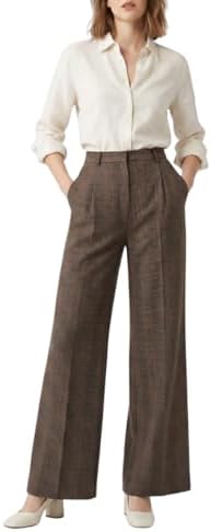 cemi ceri women's high waist dress pants Cemi Ceri Women's High Waist Wide Leg Dress Pants  Elegant Work Trousers,  Office & Casual Wear, Flared Business Slacks