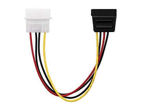 Adaptare Power Supply Adapter Cable 15-Pin SATA Connector to 4 Pin IDE and 4 Pin black — image 1