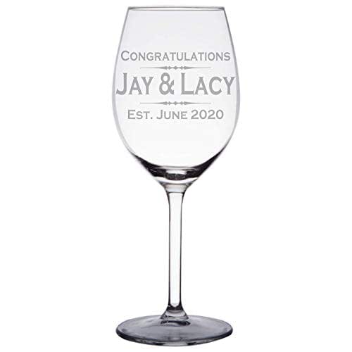 Personalized Engraved Wine Glass with Any text, Handmade