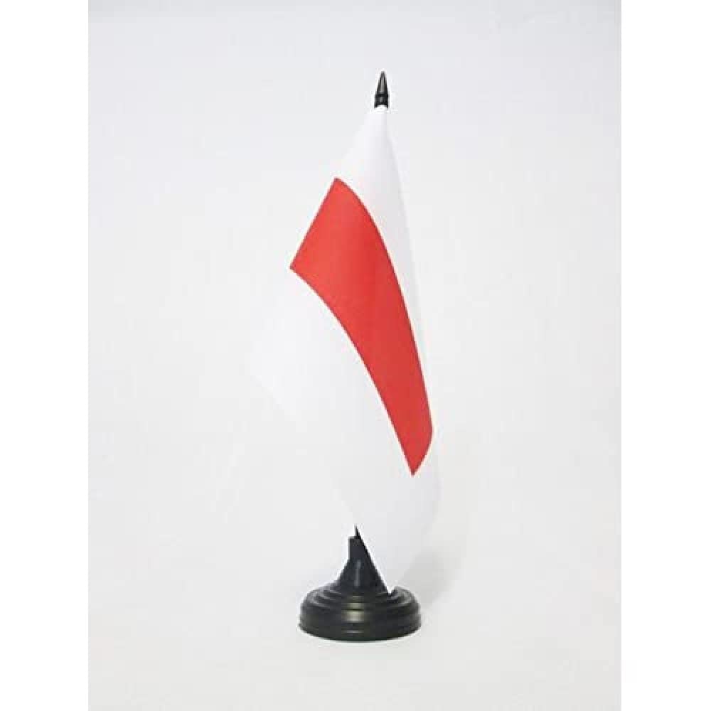 AZ FLAG Sharjah Table Flag 5'' x 8'' - UAE Emirate of Sharjah Office Decoration 100% Polyester 21 x 14 cm - Mini Desk Flag with Pole and Black Plastic Base