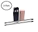 PPProject 2 Pack-Collapsible Reusable, Folding Stainless Steel, Medical Food-Grade Drinking Straws, Portable with Hard Case Cleaning Brush Black