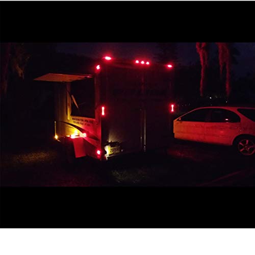 NBWDY 10pc 3.8" 6 LED Red Side Marker Lights, Trailer Marker Lights, Rear Side Marker Lamp, Led Marker Lights for Trucks, Cab Marker, RV Marker light (Red)