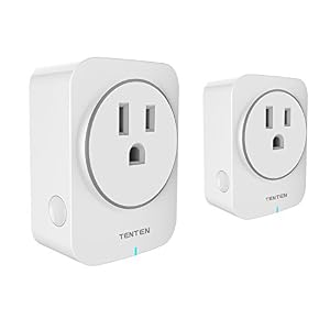 Tenten SO2-US WiFi Enabled 15A Smart Plug Work with Amazon Alexa & Google Assistant, No Hub Required, Remote and Voice…