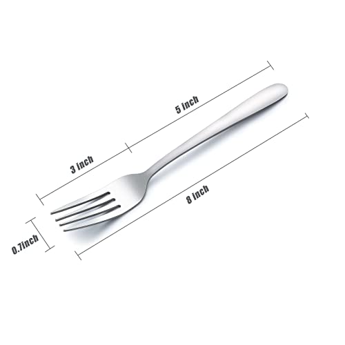 Gymdin 12Piece Forks Silverware, 8 Inches Food Grade Stainless Steel
