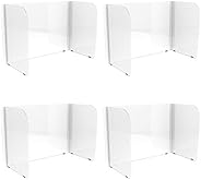 FDP Clear 3/16" Thick Acrylic Children's Tabletop Divider, 16 inch Height (4-Pack); Three-Panel Sneez