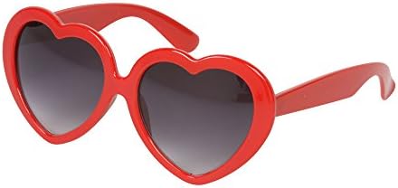 Gravity Shades Oversized Heart Shaped Sunglasses, Red
