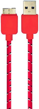 Gonezon Red 10FT 3M Nylon Braided Durable Universal USB 3.0 Micro Charger Sync Data Rapid Charging Cable USB Cord Wire + Dolphin Decorate Strap For Samsung Galaxy Note 3 N9000/N9005 Galaxy S5 Nokia Lumia 2520 Tablet /Tab Pro 12.2