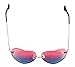 FreshGadgetz Women's Heart Shaped Rimless Sunglasses Pink to Blue Gradient Lens Unique Tortoise Arms AS-36