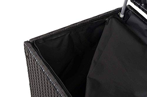 CLP Poly-Rattan Auflagenbox Comfy I 320 oder 785 Liter I Für Gartenpolster I Wasserdicht, Farbe:schwarz, Größe:125 cm – Bild 6