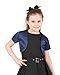 BlackButterfly Kids Satin Short Sleeve Bolero Childrens Girls Shrug (Midnight Blue, 13-14 YRS)