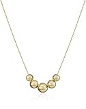 14k Yellow Gold Five-Bead Station Necklace, 18"