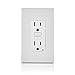Leviton GFCI Outlet, 15 Amp, Self Test, Tamper-Resistant with LED Indicator Light, Protection from Electric Shock and Electrocution, GFTR1-W, White
