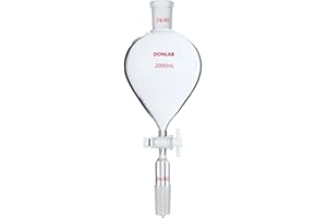 DONLAB EBG2000 Glass 2000ml Globe Shaped Separatory Funnel 24/40 Joints with PTFE Stopcock