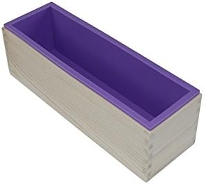 Flexible Rectangular Soap Silicone Mold with Wood Box for Homemade 42oz Soap Produce
