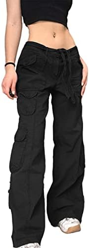 CYee Women Baggy Cargo Pants Y2K Fairy Grunge Drawstring Low