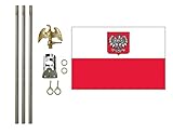 Poland with Eagle 3x5 ft Outdoor Flag and Flag Pole