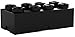 LEGO Storage Brick 8 - studs BLACK - Stackable Plastic Storage Box with Lid for Kids and Adults, Ideal Desk Organizer and Toy Box - 12.1L Capacity